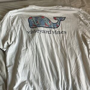 Vineyard Vines White Tee with Patterned Whale